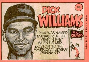 2018 Topps Heritage - 50th Anniversary Buybacks #349 Dick Williams Back