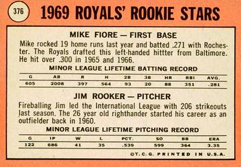 2018 Topps Heritage - 50th Anniversary Buybacks #376 Royals 1969 Rookie Stars Mike Fiore / Jim Rooker Back