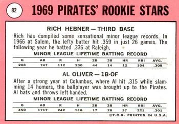 2018 Topps Heritage - 50th Anniversary Buybacks #82 Pirates 1969 Rookie Stars (Rich Hebner / Al Oliver) Back
