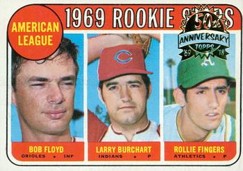 2018 Topps Heritage - 50th Anniversary Buybacks #597 American League 1969 Rookie Stars (Bob Floyd / Larry Burchart / Rollie Fingers) Front