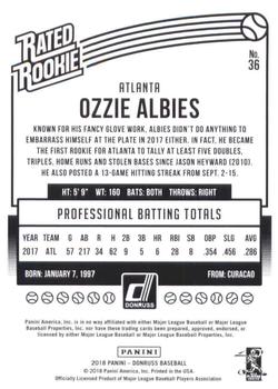 2018 Donruss - Career Stat Line #36 Ozzie Albies Back