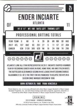 2018 Donruss - Career Stat Line #57 Ender Inciarte Back