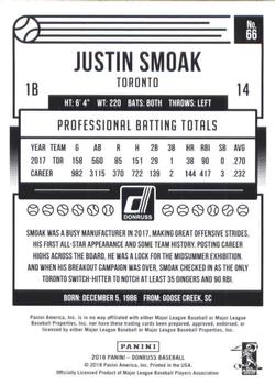2018 Donruss - Career Stat Line #66 Justin Smoak Back