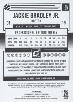 2018 Donruss - Career Stat Line #69 Jackie Bradley Jr. Back