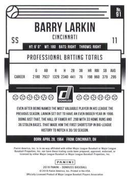 2018 Donruss - Career Stat Line #91 Barry Larkin Back