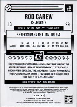2018 Donruss - Season Stat Line #123 Rod Carew Back