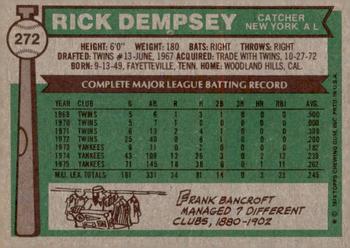 2015 Topps - Topps Originals Buybacks 1976 #272 Rick Dempsey Back