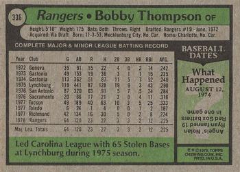 2015 Topps - Topps Originals Buybacks 1979 #336 Bobby Thompson Back