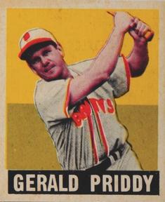 1948-49 Leaf #111 Gerald Priddy Front