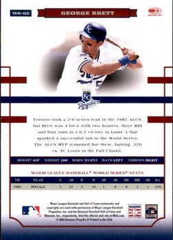 2004 Donruss World Series - Blue #WS-65 George Brett Back