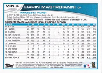 2013 Topps Minnesota Twins #MIN-4 Darin Mastroianni Back