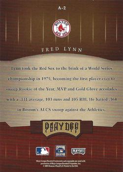 2004 Playoff Honors - Awards Signature #A-2 Fred Lynn Back