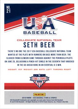 2018 Panini USA Baseball Stars & Stripes - Longevity #21 Seth Beer Back