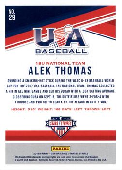 2018 Panini USA Baseball Stars & Stripes - Longevity #29 Alek Thomas Back