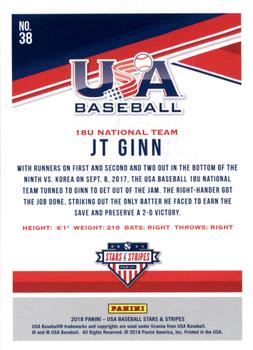 2018 Panini USA Baseball Stars & Stripes - Longevity #38 JT Ginn Back