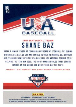 2018 Panini USA Baseball Stars & Stripes - Longevity #76 Shane Baz Back