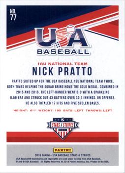 2018 Panini USA Baseball Stars & Stripes - Longevity #77 Nick Pratto Back