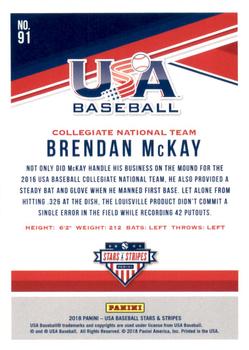 2018 Panini USA Baseball Stars & Stripes - Longevity #91 Brendan McKay Back