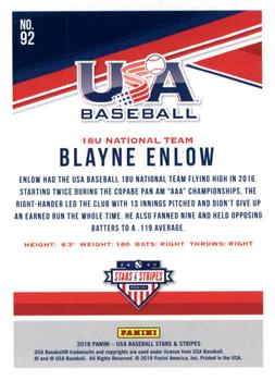 2018 Panini USA Baseball Stars & Stripes - Longevity #92 Blayne Enlow Back