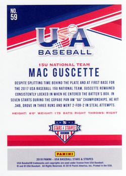 2018 Panini USA Baseball Stars & Stripes - Longevity Base #59 Mac Guscette Back