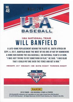 2018 Panini USA Baseball Stars & Stripes - Longevity Base Ruby #48 Will Banfield Back
