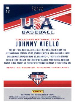 2018 Panini USA Baseball Stars & Stripes - Longevity Holo Foil #12 Johnny Aiello Back