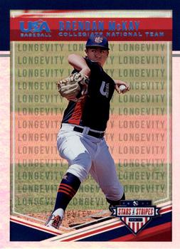 2018 Panini USA Baseball Stars & Stripes - Longevity Holo Foil #71 Brendan McKay Front