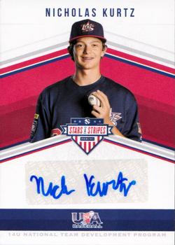 2018 Panini USA Baseball Stars & Stripes - 14U National Team Signatures #14NT-NK Nicholas Kurtz Front