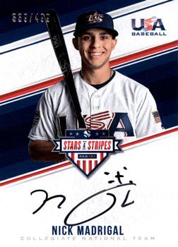 2018 Panini USA Baseball Stars & Stripes - CNT Signatures Black Ink #NMA Nick Madrigal Front