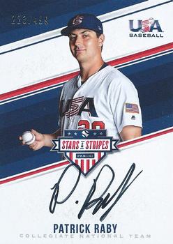 2018 Panini USA Baseball Stars & Stripes - CNT Signatures Black Ink #PR Patrick Raby Front