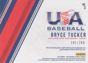 2018 Panini USA Baseball Stars & Stripes - Stars and Stripes Signatures #3 Bryce Tucker Back