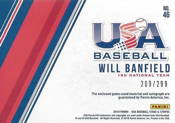 2018 Panini USA Baseball Stars & Stripes - Stars and Stripes Signatures #46 Will Banfield Back