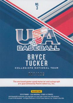 2018 Panini USA Baseball Stars & Stripes - USA BB Silhouettes Signatures Jerseys #3 Bryce Tucker Back