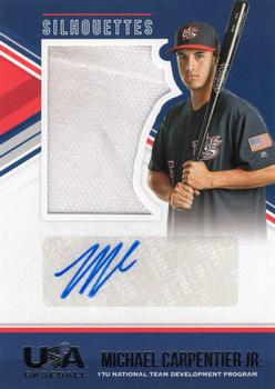 2018 Panini USA Baseball Stars & Stripes - USA BB Silhouettes Signatures Jerseys #95 Michael Carpentier Jr. Front