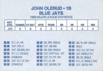 1990 Grand Slam Dice Game Blue & Red (unlicensed)  #NNO John Olerud Back
