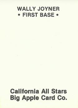 1986 Big Apple California All Stars (Unlicensed) #1 Wally Joyner Back