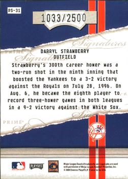 2004 Playoff Honors - Prime Signatures #PS-31 Darryl Strawberry Back