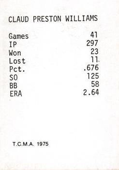1975 TCMA 1919 Chicago White Sox #NNO Lefty Williams Back