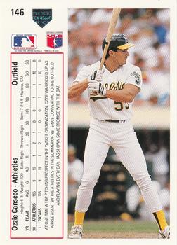 1991 Upper Deck #146 Ozzie Canseco Back