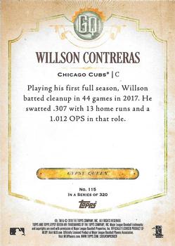 2018 Topps Gypsy Queen - Missing Black Plate #115 Willson Contreras Back