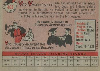 2014 Topps - 75th Anniversary Buybacks 1958 #463 Vito Valentinetti Back
