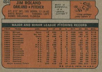2014 Topps - 75th Anniversary Buybacks 1972 #464 Jim Roland Back