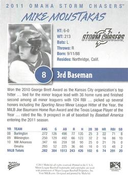 2011 MultiAd Omaha Storm Chasers - Non-Numbered Promo #NNO Mike Moustakas Back