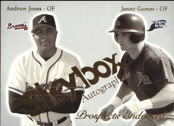 2004 SkyBox Autographics - Prospects Endorsed #4PE Andruw Jones / Jonny Gomes Front