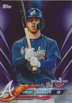 2018 Topps Opening Day - Purple #14 Dansby Swanson Front