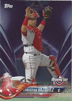 2018 Topps Opening Day - Purple #21 Christian Vazquez Front