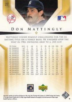 2004 SP Legendary Cuts #27 Don Mattingly Back