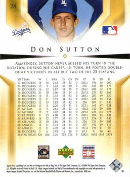 2004 SP Legendary Cuts #28 Don Sutton Back