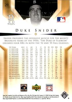 2004 SP Legendary Cuts #29 Duke Snider Back
