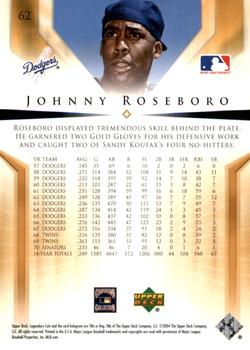 2004 SP Legendary Cuts #62 Johnny Roseboro Back